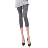 New Arrivals Women Casual Seamless Imitation Cowboy Printed Leggings Stretch Skinny Cropped To the Calf Leggings Half Pants Lady