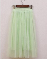 New Arrivals Tulle Skirts Womens 2017 Summer Fashion High Waist Long Skirt Elastic Waist Sun Fluffy Tutu Skirt Jupe Longue Femme