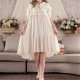 New Arrivals Lace Nightgowns Soft Home Dress Cotton Nightwear Women Sleepwear Solid Sleep Lounge Vintage Nightgown Female #H187