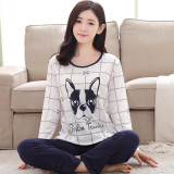 New Arrivals 2017 Lovers pajamas women long-sleeved spring thin pajama sets men pure couple pajamas for men set sleepwear suit