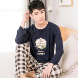 New Arrivals 2017 Lovers pajamas women long-sleeved spring thin pajama sets men pure couple pajamas for men set sleepwear suit