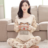 New Arrivals 2017 Lovers pajamas women long-sleeved spring thin pajama sets men pure couple pajamas for men set sleepwear suit