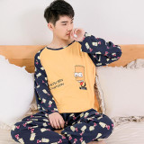 New Arrivals 2017 Lovers pajamas women long-sleeved spring thin pajama sets men pure couple pajamas for men set sleepwear suit