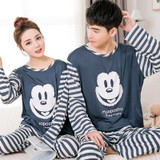 New Arrivals 2017 Lovers pajamas women long-sleeved spring thin pajama sets men pure couple pajamas for men set sleepwear suit