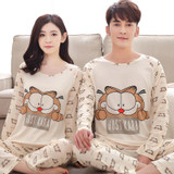New Arrivals 2017 Lovers pajamas women long-sleeved spring thin pajama sets men pure couple pajamas for men set sleepwear suit