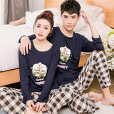 New Arrivals 2017 Lovers pajamas women long-sleeved spring thin pajama sets men pure couple pajamas for men set sleepwear suit