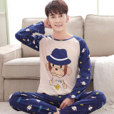 New Arrivals 2017 Lovers pajamas women long-sleeved spring thin pajama sets men pure couple pajamas for men set sleepwear suit