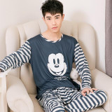 New Arrivals 2017 Lovers pajamas women long-sleeved spring thin pajama sets men pure couple pajamas for men set sleepwear suit