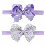 Headband Baby Girl Hair Bows Newborn Elastic Hair Band Kids Cute Children Hair Accessories Ribbon Head Band with Dot 2pcs/set