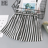 HE Hello Enjoy Summer Girls Clothes Sets Children's Clothing Fashion Girl Shirt Top+Striped Shorts Suits 2018 Kids Clothing 2pcs