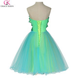 Grace Karin Cocktail Dresses 2017 Sweetheart Backless Prom Dress Party Dress Knee Length Turquoise Robe De Cocktail Gowns