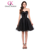 Grace Karin Cocktail Dress Elegant Short Prom Dress 2017 Sweetheart Beading Sequins Tulle Homecoming Party Gown Robe De Cocktail