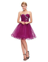 Grace Karin Cheap Bridesmaid Dresses Under 50 Purple Blue Pink Short Bridesmaid Dress 2017 Ball Gown Organza Wedding Party Dress