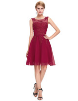 Grace Karin Bridesmaid Dresses Short Party Vestidos Sleeveless Appliques Beading Kneed Length Wedding 2017 Bridesmaid dress