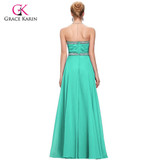 Grace Karin Bridesmaid Dresses Long Blue Cheap Wedding Party Dress Floor Length Chiffon Beading Bridemaids Dresses 2017