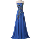 Grace Karin Black Prom Dresses Chiffon Peacock Appliques Plus Size Elegant Formal Gowns Purple Long Wedding Party Dress Prom