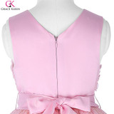 Grace Karin 3D Flower Girl Dresses Children Party Kids Clothes Toddler Bowknot Princess Ball Gowns Pageant Communion Dress Frock