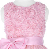 Grace Karin 3D Flower Girl Dresses Children Party Kids Clothes Toddler Bowknot Princess Ball Gowns Pageant Communion Dress Frock