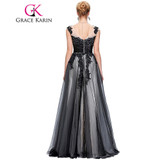 Grace Karin 2017 Soft Tulle Lace Long Black Appliques Evening Dresses Elegant Sequin Sleeveless Formal Evening Dress Party Gowns Grace Karin 2017 Soft Tulle Lace Long Black Appliques Evening Dresses Elegant Sequin Sleeveless Formal Evening Dress Party Gowns