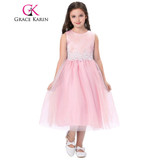 Grace Karin 2017 Tank Pageant Dresses For Little Girls Ivory Pink Sleeveless Crinoline Flower Girl Dress For First Communion