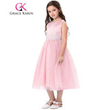 Grace Karin 2017 Tank Pageant Dresses For Little Girls Ivory Pink Sleeveless Crinoline Flower Girl Dress For First Communion