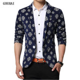 GOUHAI 2017 New Printed Blazers Men M-5XL 6XL Brand Clothes Mens Floral Blazer Masculino Hombre Slim Fit Men Blazer Plus Size
