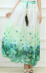 VA 2017 Summer Big Plus Size Women Clothing Bohemian Floral Print Beach Chiffon Floor Long Maxi Skirts Of Tulle Saia Faldas P001 VA 2017 Summer Big Plus Size Women Clothing Bohemian Floral Print Beach Chiffon Floor Long Maxi Skirts Of Tulle Saia Faldas P001