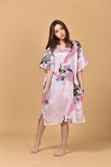 V1686 2016 Extra Large Butterfly Sleeves Women Nightgowns Printed,New Arrival Elegant Sleepshirts,Female Silk Nightwear