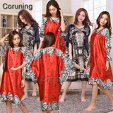 V1686 2016 Extra Large Butterfly Sleeves Women Nightgowns Printed,New Arrival Elegant Sleepshirts,Female Silk Nightwear