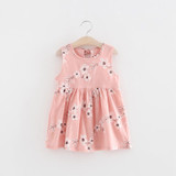V-TREE summer baby girls dress sleeveless children kids dress cotton sundress for girl fashion clothes 18M-6Year