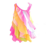 V-TREE Summer 2017 dresses for girls fashion children's rainbow dress lace kids dresses for girls baby sundress