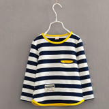 V-TREE Spring autumn long sleeve t-shirt for girls stripe boys shirts children tops children's sweatshirts baby clothing tees