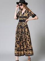 V-neck Bohemia Half Sleeve Maxi Dress