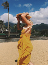 V-neck Backless Split-side Maxi Dress V-neck Backless Split-side Maxi Dress