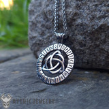 Stainless Steel Viking Triquetra Pendant With Runes