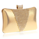 V Design Rhinestones Women Evening Bags Metal Diamonds Messenger Bags Day Clutches Purse Evening Bag
