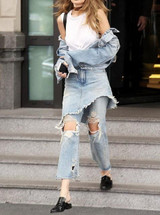 Uwback Flared Jeans Women 2017 New Ripped Jeans for Women Washed Boyfriend Gigi Hadid Harem Denim Jeans Pants Women CBB333