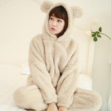 Uwback 2017 Winter Brand Flannel Pajamas Sets For Women Bear Sleepwear Set For Couple Coral Fleece Nightwear Female OB271 Uwback 2017 Winter Brand Flannel Pajamas Sets For Women Bear Sleepwear Set For Couple Coral Fleece Nightwear Female OB271