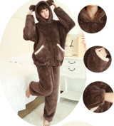 Uwback 2017 Winter Brand Flannel Pajamas Sets For Women Bear Sleepwear Set For Couple Coral Fleece Nightwear Female OB271 Uwback 2017 Winter Brand Flannel Pajamas Sets For Women Bear Sleepwear Set For Couple Coral Fleece Nightwear Female OB271