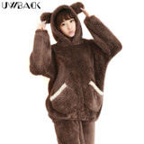Uwback 2017 Winter Brand Flannel Pajamas Sets For Women Bear Sleepwear Set For Couple Coral Fleece Nightwear Female OB271 Uwback 2017 Winter Brand Flannel Pajamas Sets For Women Bear Sleepwear Set For Couple Coral Fleece Nightwear Female OB271