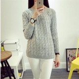 UVKKC Women Sweater Pullovers Fashion Casual Long Sleeve O-neck Twist Knitted Christmas Sweter Casacos Femininos Sweter Damski