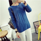 UVKKC Women Sweater Pullovers Fashion Casual Long Sleeve O-neck Twist Knitted Christmas Sweter Casacos Femininos Sweter Damski