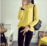 UVKKC Women Sweater Pullovers Fashion Casual Long Sleeve O-neck Twist Knitted Christmas Sweter Casacos Femininos Sweter Damski