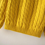 UVKKC Women Sweater Pullovers Fashion Casual Long Sleeve O-neck Twist Knitted Christmas Sweter Casacos Femininos Sweter Damski