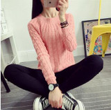 UVKKC Women Sweater Pullovers Fashion Casual Long Sleeve O-neck Twist Knitted Christmas Sweter Casacos Femininos Sweter Damski