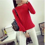 UVKKC Women Sweater Pullovers Fashion Casual Long Sleeve O-neck Twist Knitted Christmas Sweter Casacos Femininos Sweter Damski