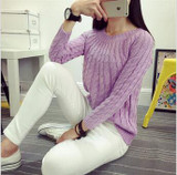 UVKKC Women Sweater Pullovers Fashion Casual Long Sleeve O-neck Twist Knitted Christmas Sweter Casacos Femininos Sweter Damski