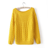 UVKKC Women Sweater Pullovers Fashion Casual Long Sleeve O-neck Twist Knitted Christmas Sweter Casacos Femininos Sweter Damski