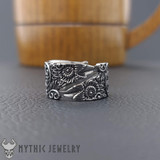 Odin's Ravens Ring Huginn and Muninn With Triskelions