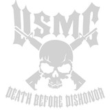USMC Death Before Dishonor 12" White Vinyl Transfer